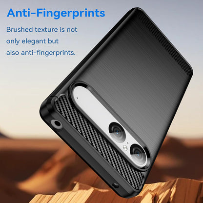 Coque pour Sony Xperia 10 VIII, Techsuit, Carbone, Noire