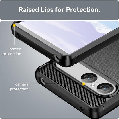 Coque pour Sony Xperia 10 VIII, Techsuit, Carbone, Noire