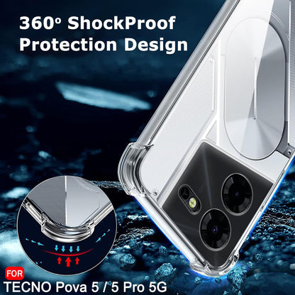 Case for Tecno Pova 5 Pro, Techsuit, Shockproof Clear, Transparent