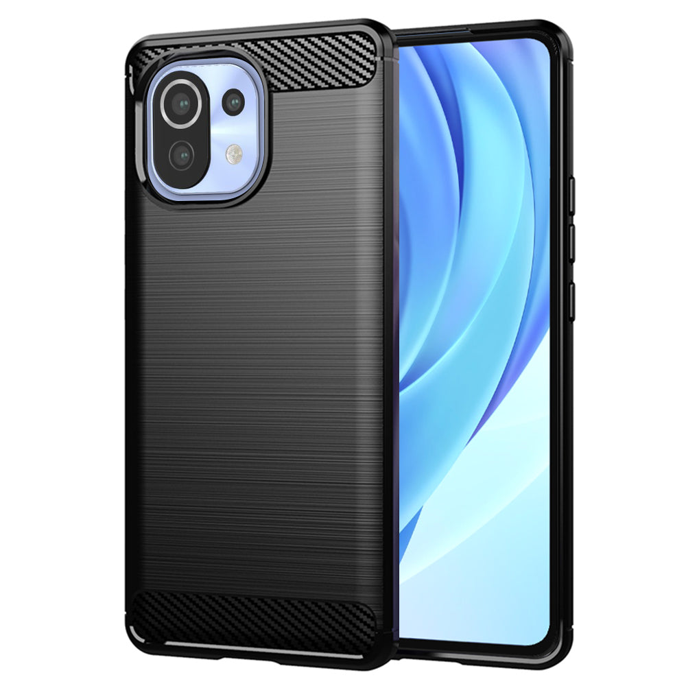 Coque pour Xiaomi 11 Lite 5G NE / Mi 11 Lite 5G / 11 Lite, Techsuit, Carbone, Noire
