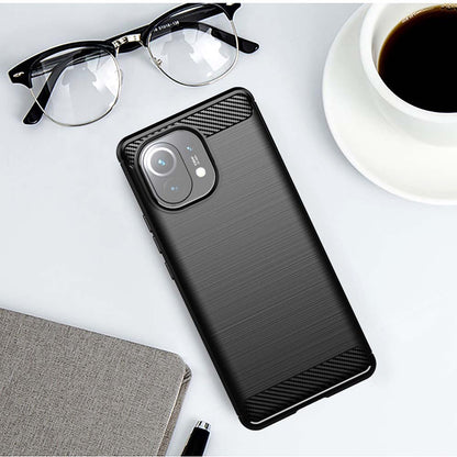Coque pour Xiaomi 11 Lite 5G NE / Mi 11 Lite 5G / 11 Lite, Techsuit, Carbone, Noire