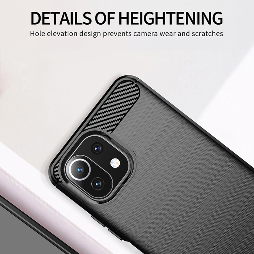 Coque pour Xiaomi 11 Lite 5G NE / Mi 11 Lite 5G / 11 Lite, Techsuit, Carbone, Noire