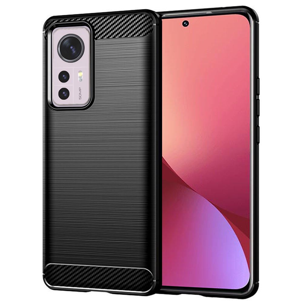Coque pour Xiaomi 12X / 12, Techsuit, Carbone, Noire