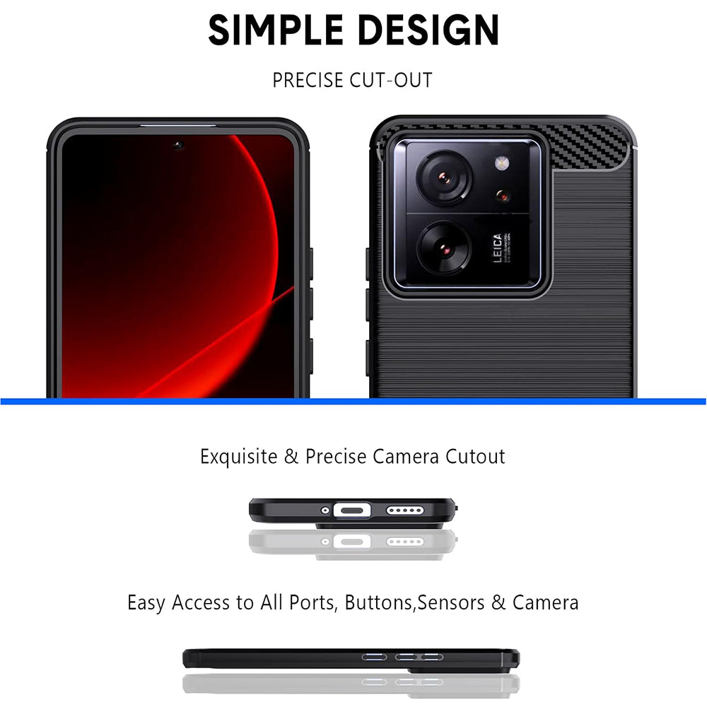 Coque pour Xiaomi 13T Pro / 13T, Techsuit, Carbone, Noire