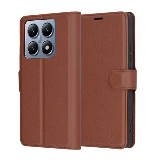 Coque pour Xiaomi 14T Pro, Techsuit, Leather Folio, Marron