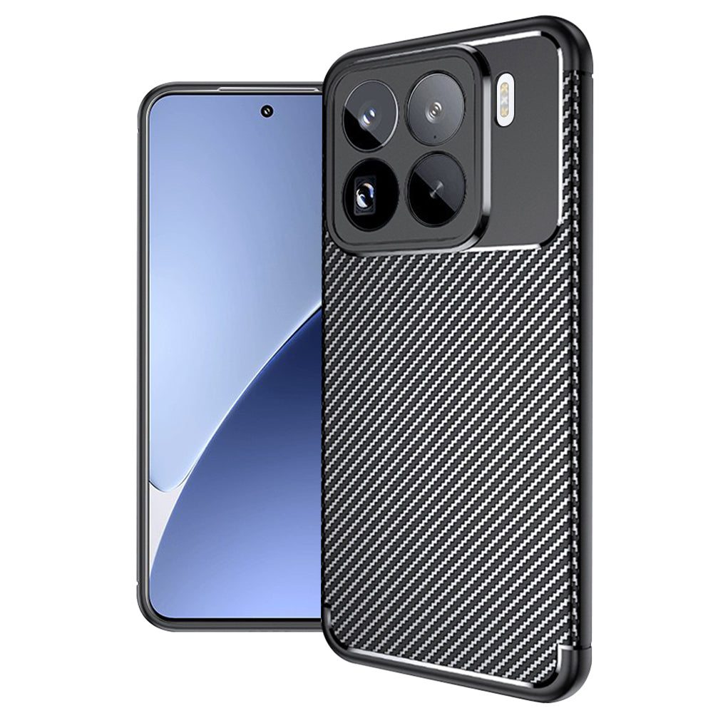 Coque pour Xiaomi 15 Pro, Techsuit, Fibre de carbone, Noire
