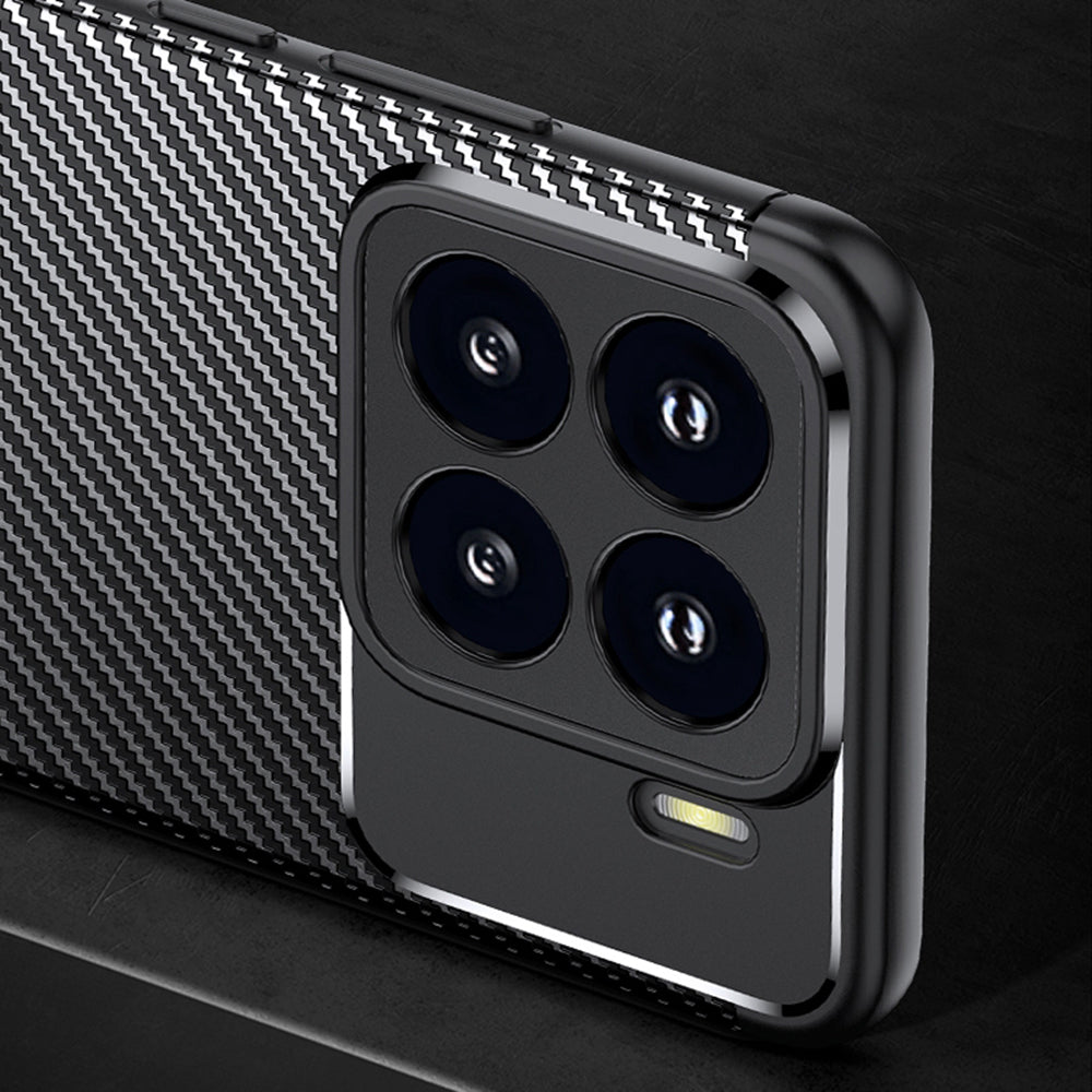Coque pour Xiaomi 15 Pro, Techsuit, Fibre de carbone, Noire