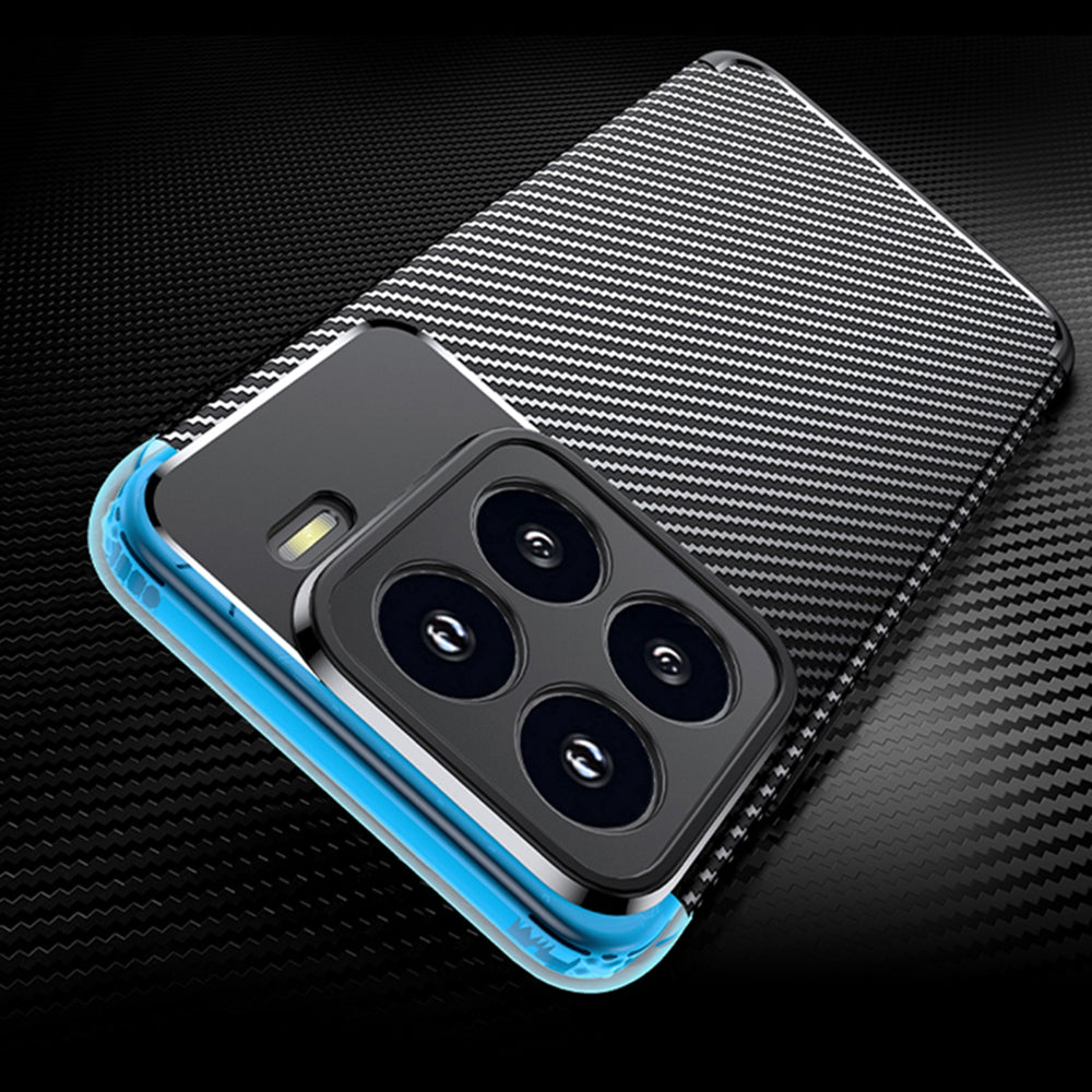 Coque pour Xiaomi 15 Pro, Techsuit, Fibre de carbone, Noire
