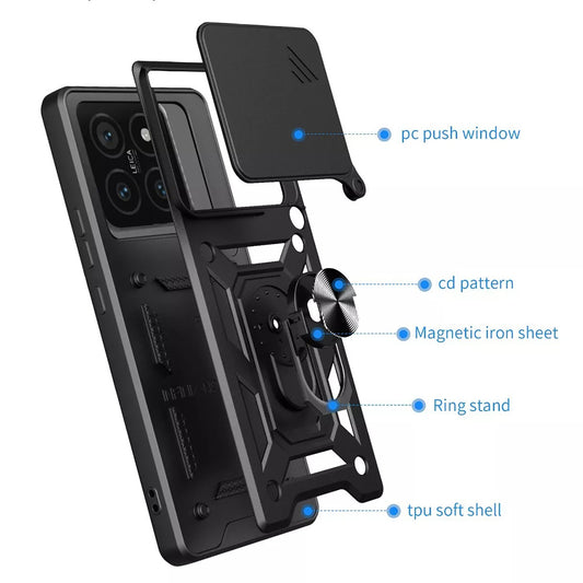 Coque pour Xiaomi 15, Techsuit, CamShield, Noire