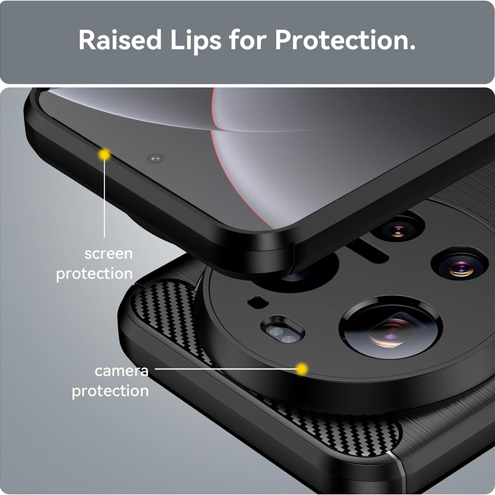 Étui pour Xiaomi 17 Ultra, Techsuit, Carbone, Bleu