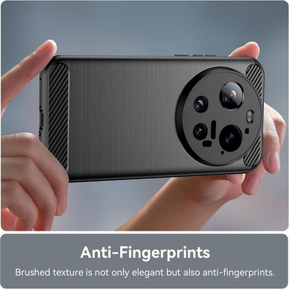 Étui pour Xiaomi 17 Ultra, Techsuit, Carbone, Bleu