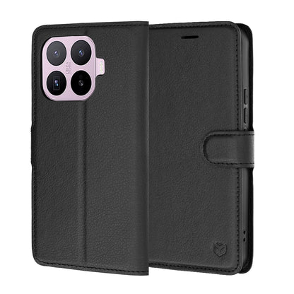 Coque pour Xiaomi 17T, Techsuit, Leather Folio, Noire