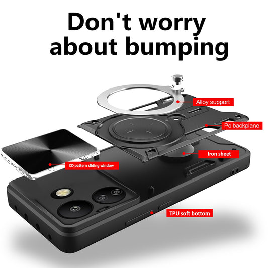 Coque pour Xiaomi Poco C65 / Redmi 13C, Techsuit, CamGuard Pro, Noire