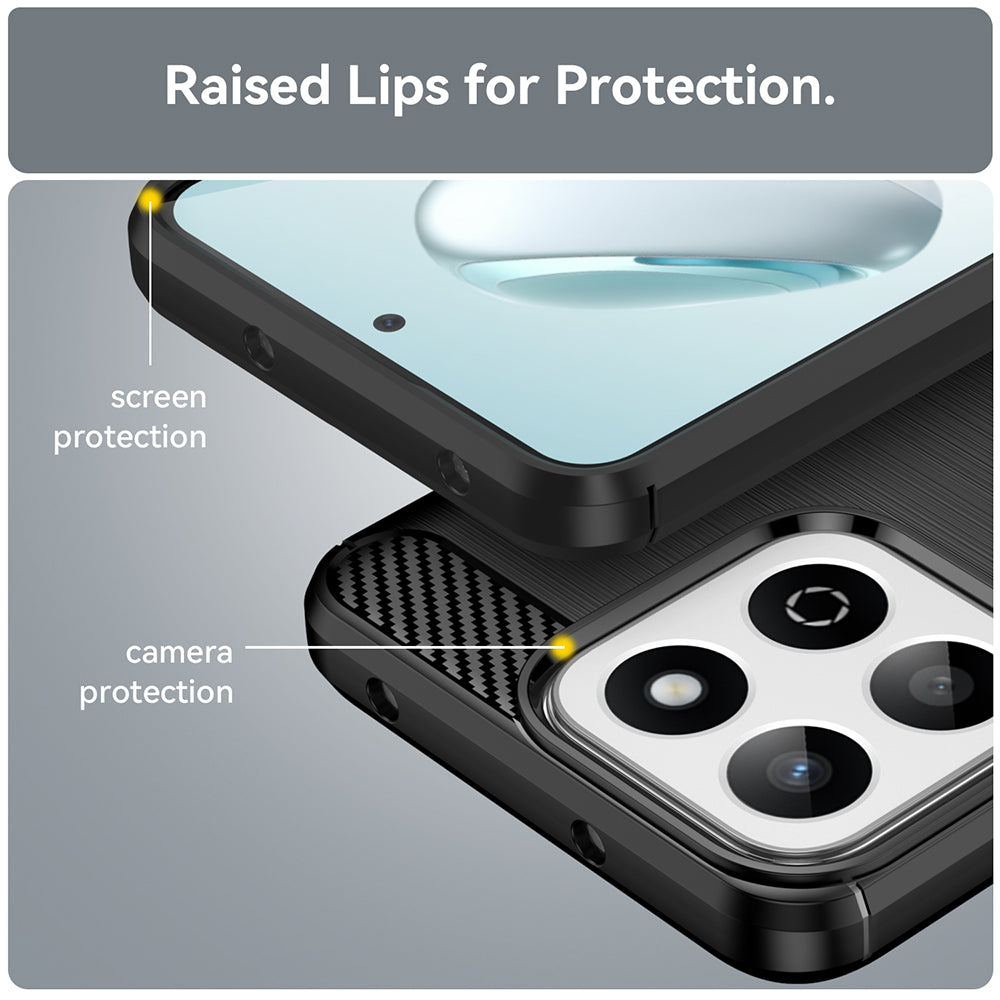 Housse pour Xiaomi Poco C75 / Redmi 14C, Techsuit, Carbone, Bleue