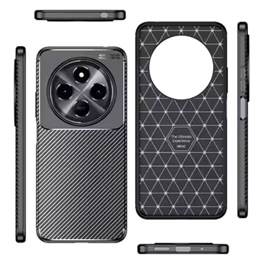 Coque pour Xiaomi Poco C75 / Redmi 14C, Techsuit, Fibre de carbone, Noire