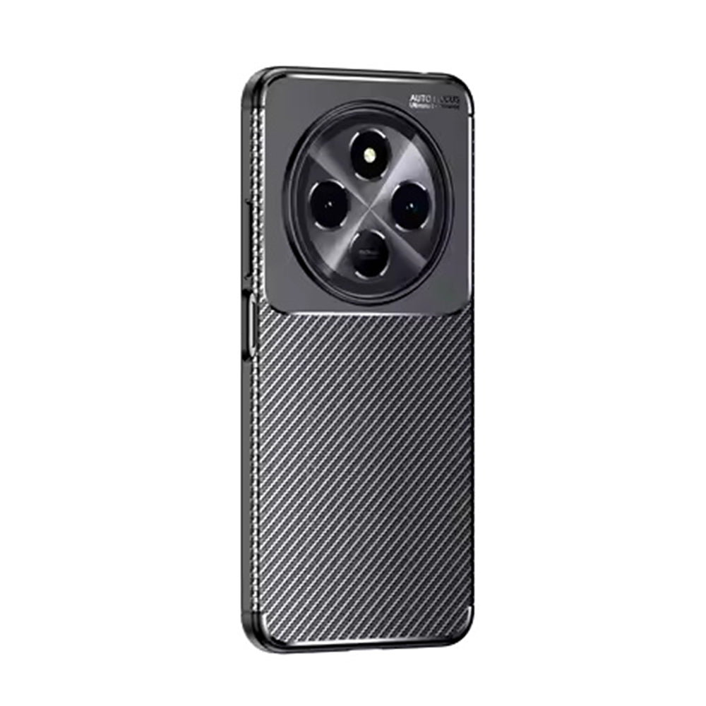 Coque pour Xiaomi Poco C75 / Redmi 14C, Techsuit, Fibre de carbone, Noire