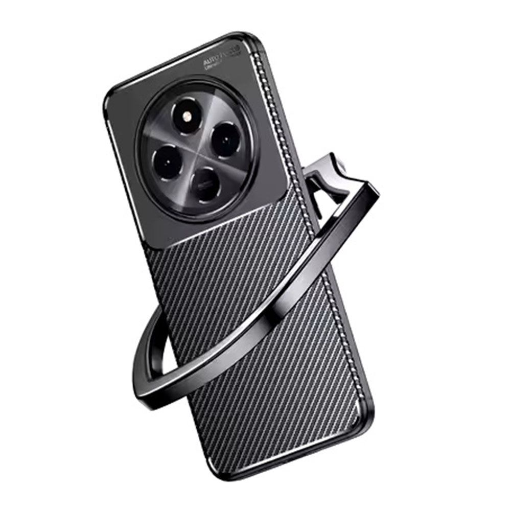 Coque pour Xiaomi Poco C75 / Redmi 14C, Techsuit, Fibre de carbone, Noire