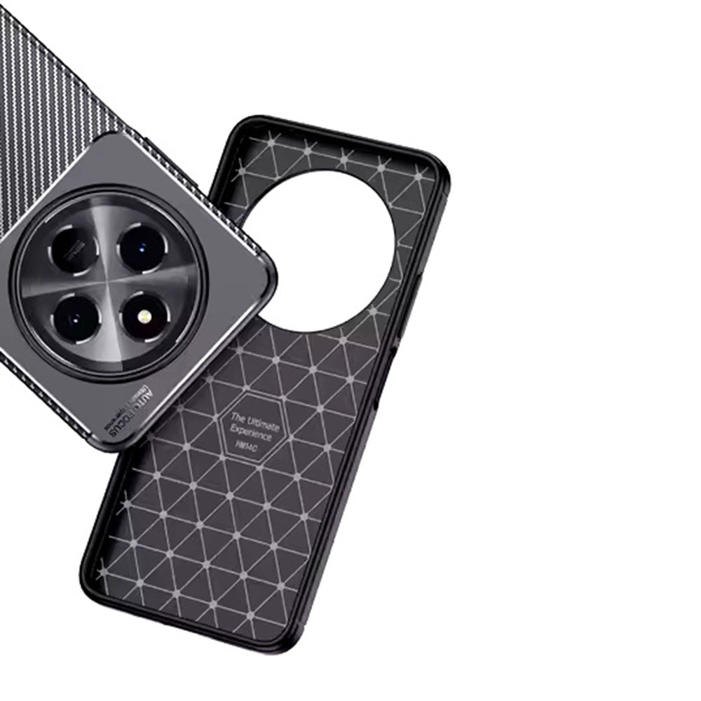 Coque pour Xiaomi Poco C75 / Redmi 14C, Techsuit, Fibre de carbone, Noire
