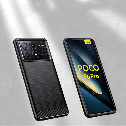 Coque pour Xiaomi Poco F6 Pro, Techsuit, Carbone, Noire