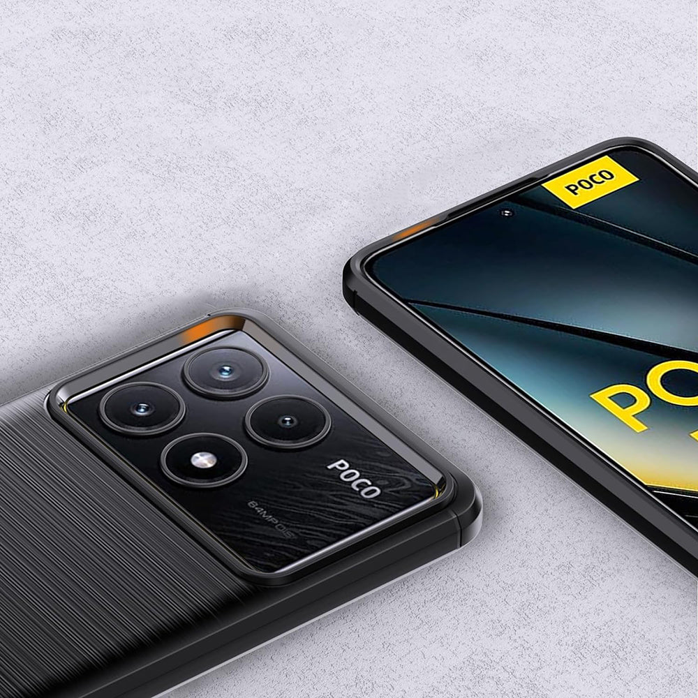 Coque pour Xiaomi Poco F6 Pro, Techsuit, Carbone, Noire