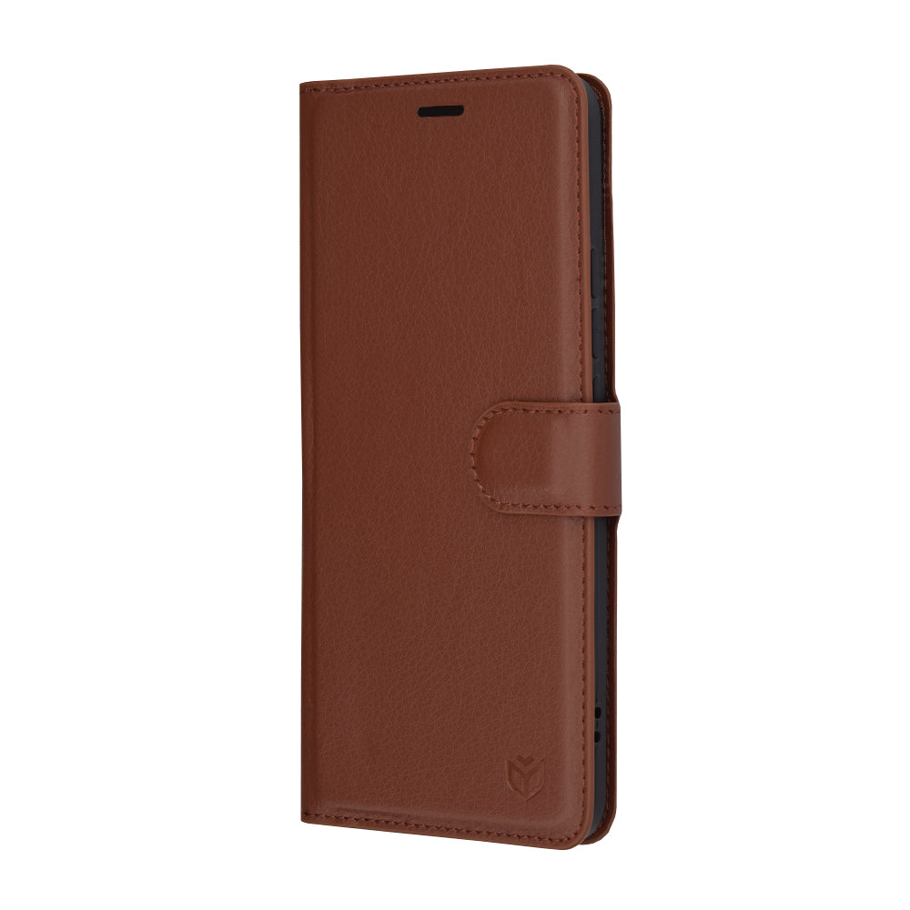 Coque pour Xiaomi Poco F6 Pro, Techsuit, Leather Folio, Marron