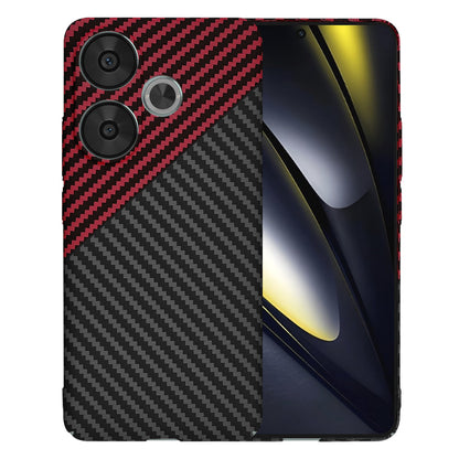 Coque pour Xiaomi Poco F6, Techsuit, Carbonite FiberShell, Noir Rouge
