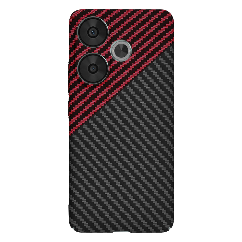 Coque pour Xiaomi Poco F6, Techsuit, Carbonite FiberShell, Noir Rouge
