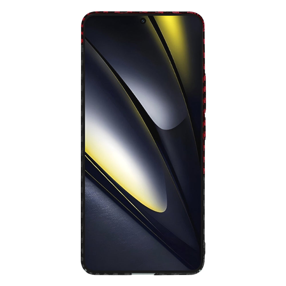 Coque pour Xiaomi Poco F6, Techsuit, Carbonite FiberShell, Noir Rouge
