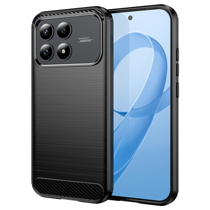 Housse pour Xiaomi Poco F8 Pro, Techsuit, Carbone, Noire