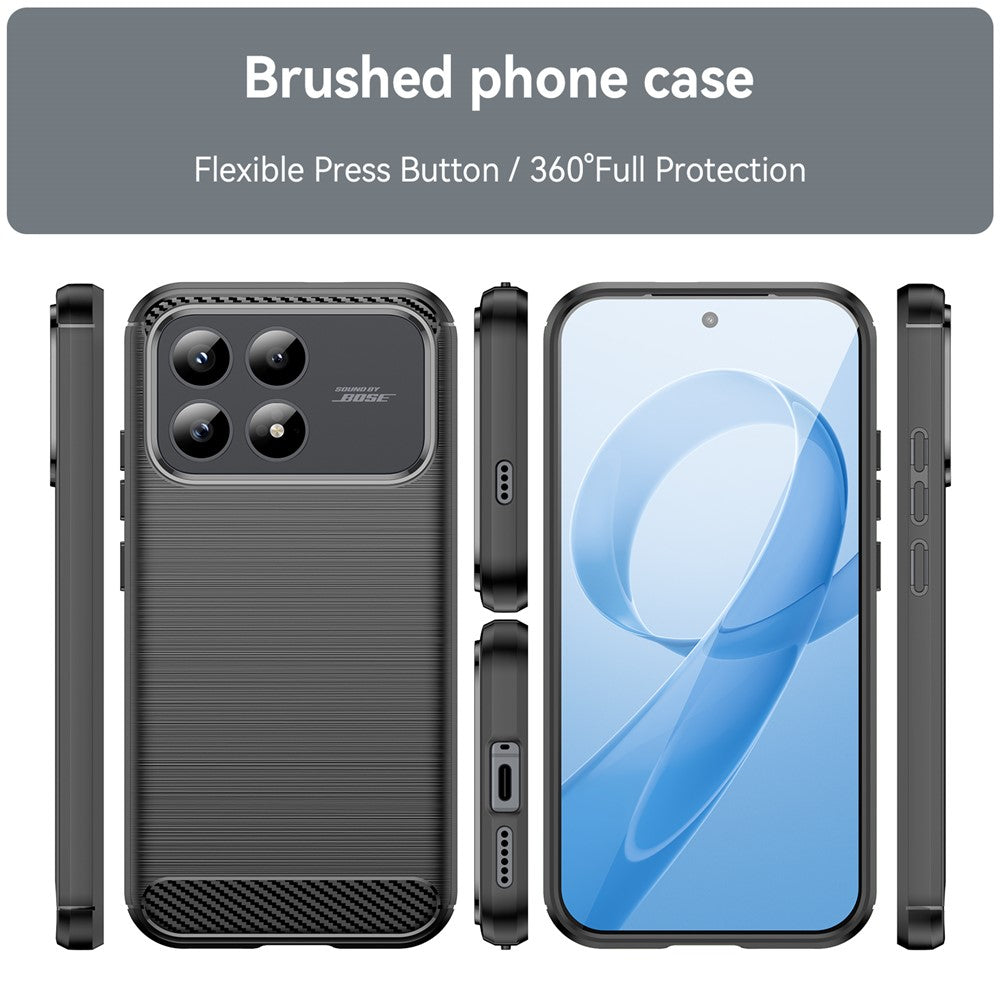 Housse pour Xiaomi Poco F8 Pro, Techsuit, Carbone, Noire