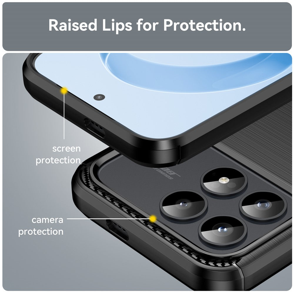 Housse pour Xiaomi Poco F8 Pro, Techsuit, Carbone, Noire