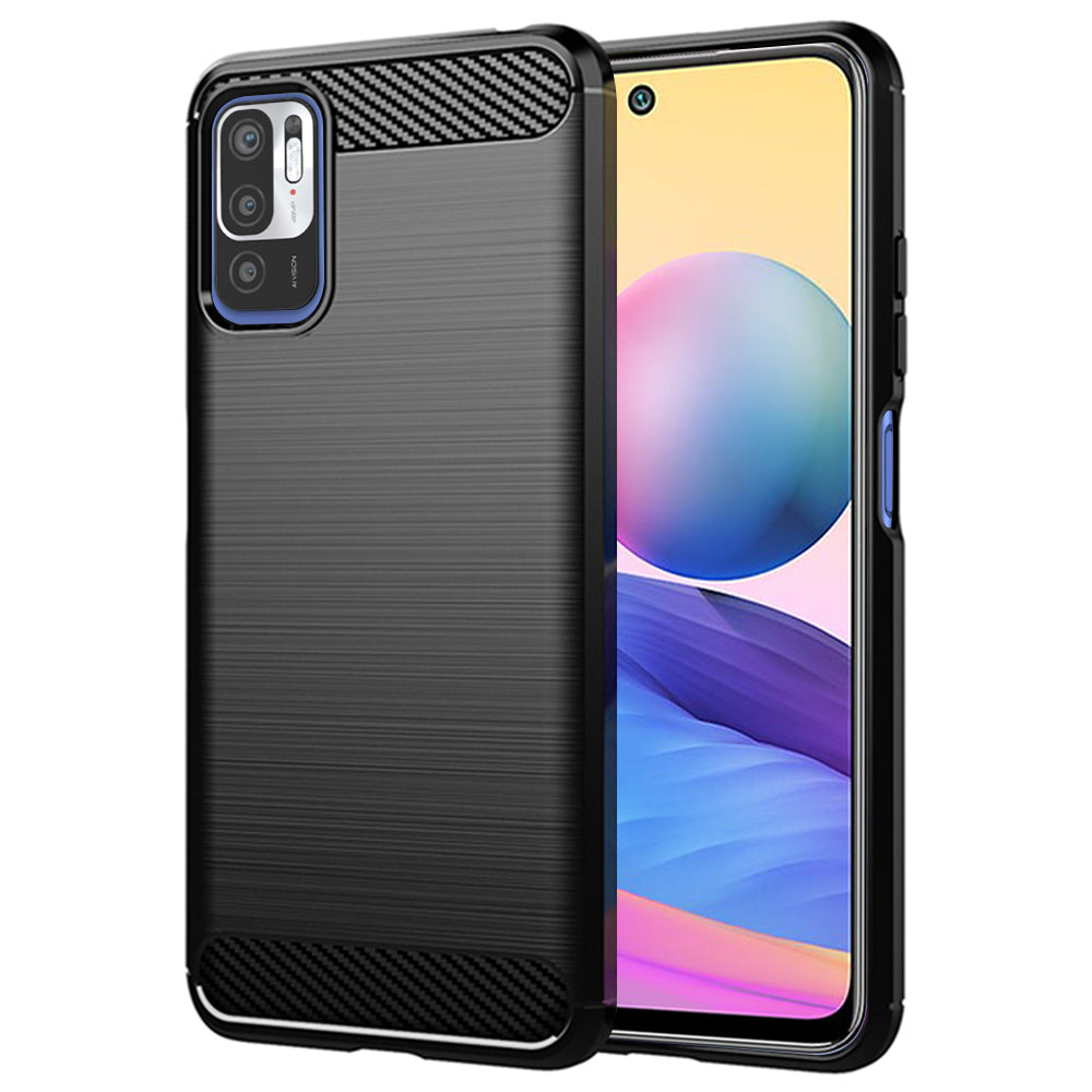 Coque pour Xiaomi Poco M3 Pro 5G / Redmi Note 10 5G, Techsuit, Carbone, Noire