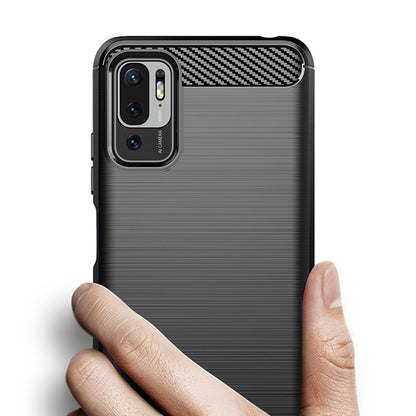 Coque pour Xiaomi Poco M3 Pro 5G / Redmi Note 10 5G, Techsuit, Carbone, Noire