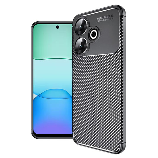 Coque pour Xiaomi Poco M6 4G / Redmi 13, Techsuit, Fibre de carbone, Noire