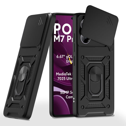 Coque pour Xiaomi Poco M7 Pro 5G, Techsuit, CamShield, Noire
