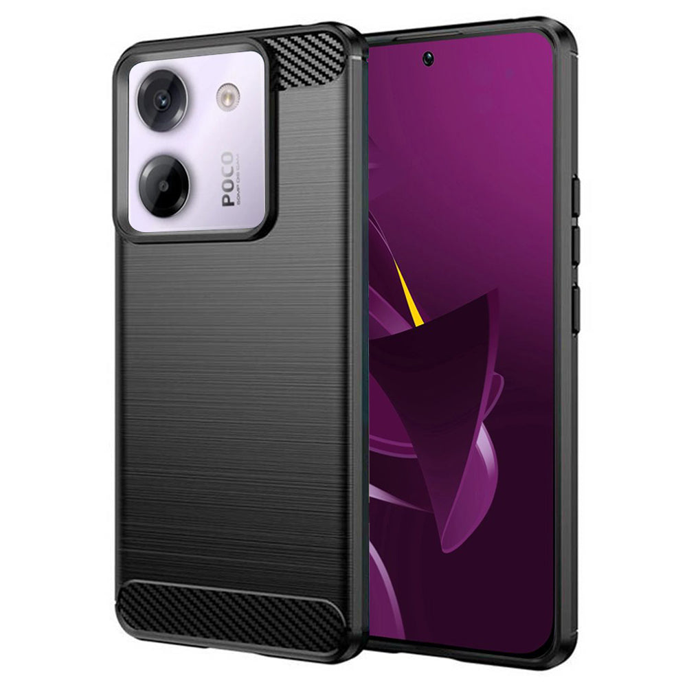 Coque pour Xiaomi Poco M7 Pro 5G, Techsuit, Carbone, Noire