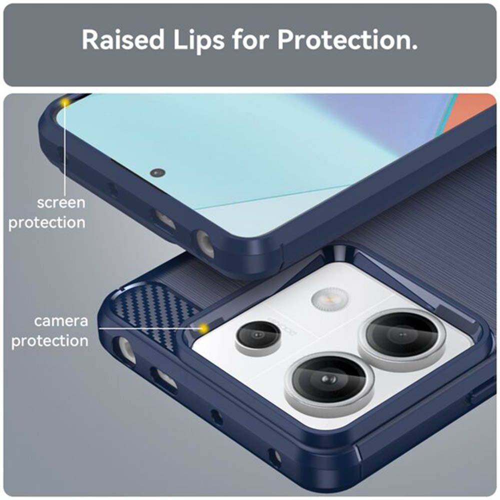 Coque pour Xiaomi Poco M7 Pro 5G, Techsuit, Carbone, Noire