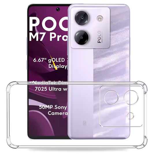 Coque pour Xiaomi Poco M7 Pro 5G, Techsuit, Antichoc Claire, Transparente