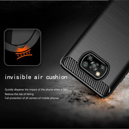 Coque pour Xiaomi Poco X3 Pro / X3 NFC / X3, Techsuit, Carbone, Noire