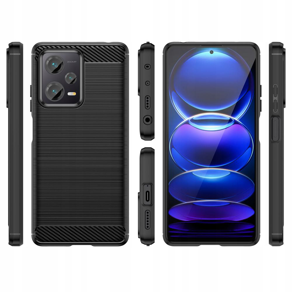 Coque pour Xiaomi Poco X5 / Note 12 5G, Techsuit, Carbone, Noire