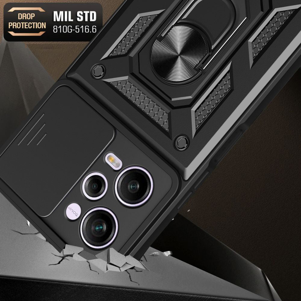 Coque pour Xiaomi Poco X5 Pro / Redmi Note 12 Pro 5G, Techsuit, CamShield, Noire