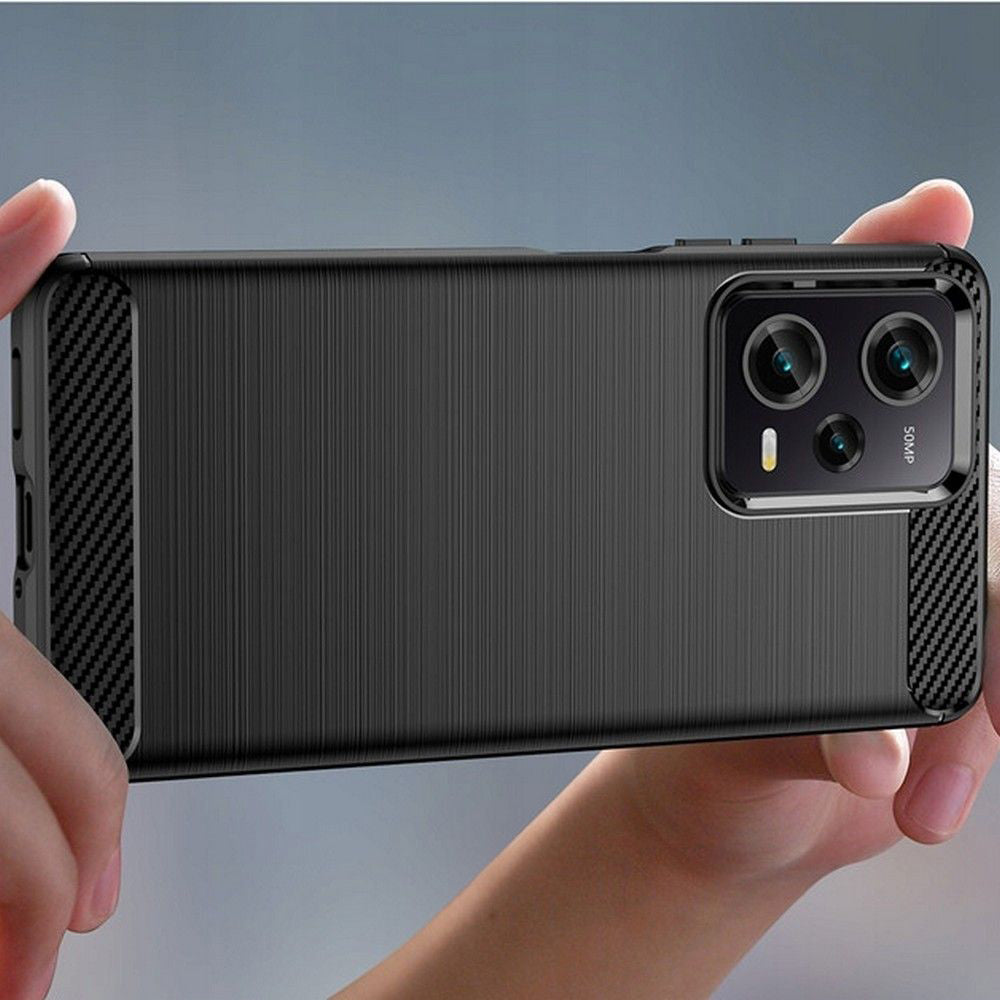 Coque pour Xiaomi Poco X5 Pro / Redmi Note 12 Pro 5G, Techsuit, Carbone, Noire
