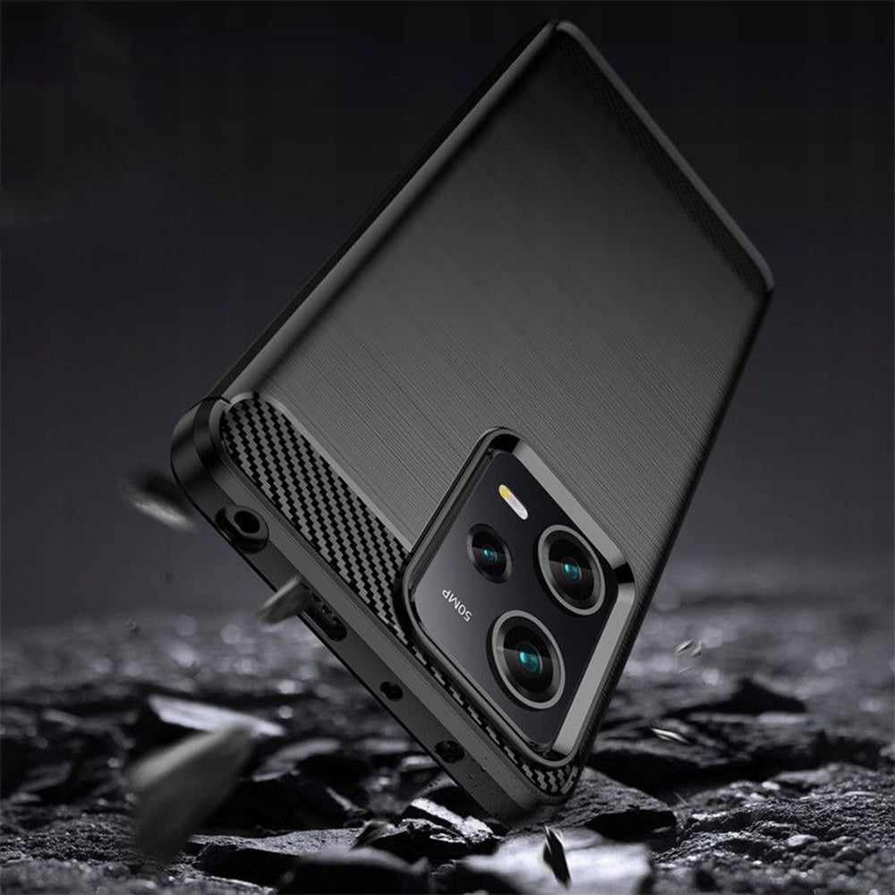 Coque pour Xiaomi Poco X5 Pro / Redmi Note 12 Pro 5G, Techsuit, Carbone, Noire