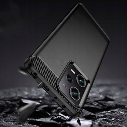 Coque pour Xiaomi Poco X5 Pro / Redmi Note 12 Pro 5G, Techsuit, Carbone, Noire