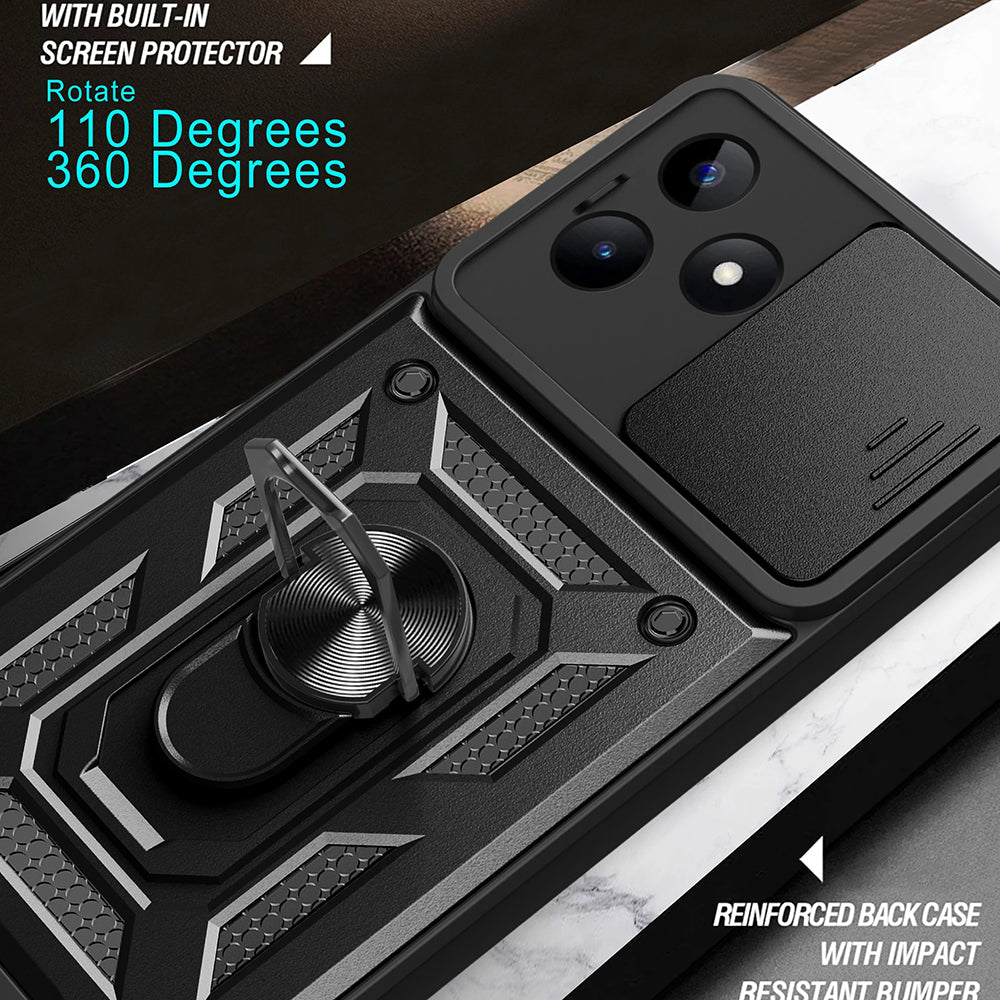 Coque pour Xiaomi Poco X6 / Note 13 Pro 5G, Techsuit, CamShield, Noire