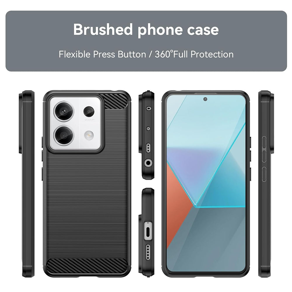 Coque pour Xiaomi Poco X6 / Note 13 Pro 5G, Techsuit, Carbone, Noire