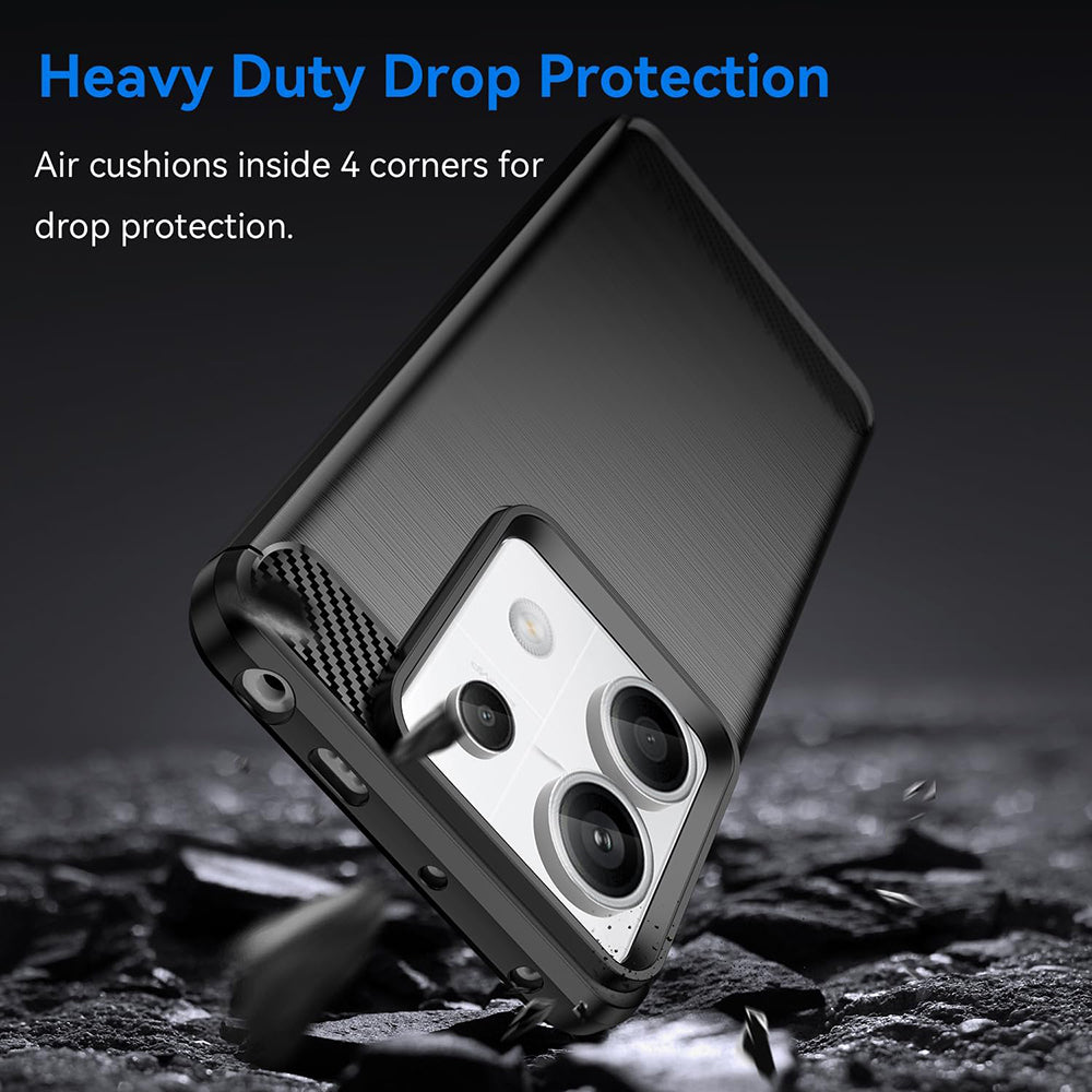 Coque pour Xiaomi Poco X6 / Note 13 Pro 5G, Techsuit, Carbone, Noire
