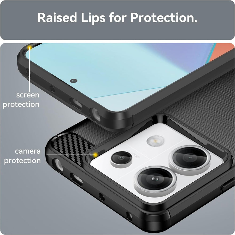 Coque pour Xiaomi Poco X6 / Note 13 Pro 5G, Techsuit, Carbone, Noire