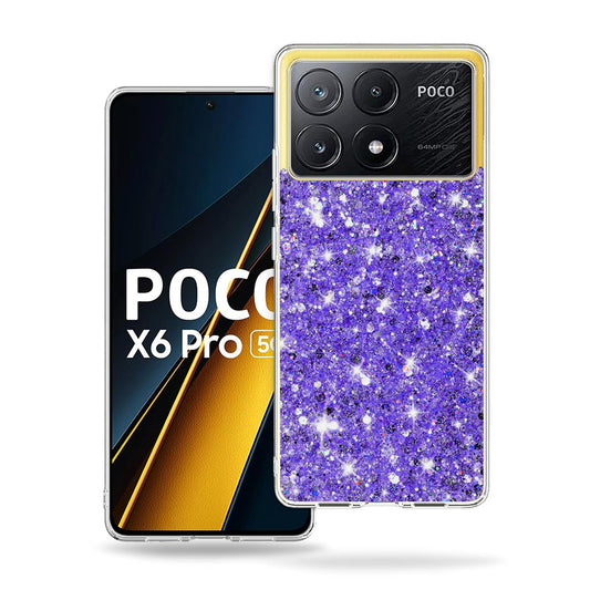 Coque pour Xiaomi Poco X6 Pro, Techsuit, Paillettes Scintillantes, Violet