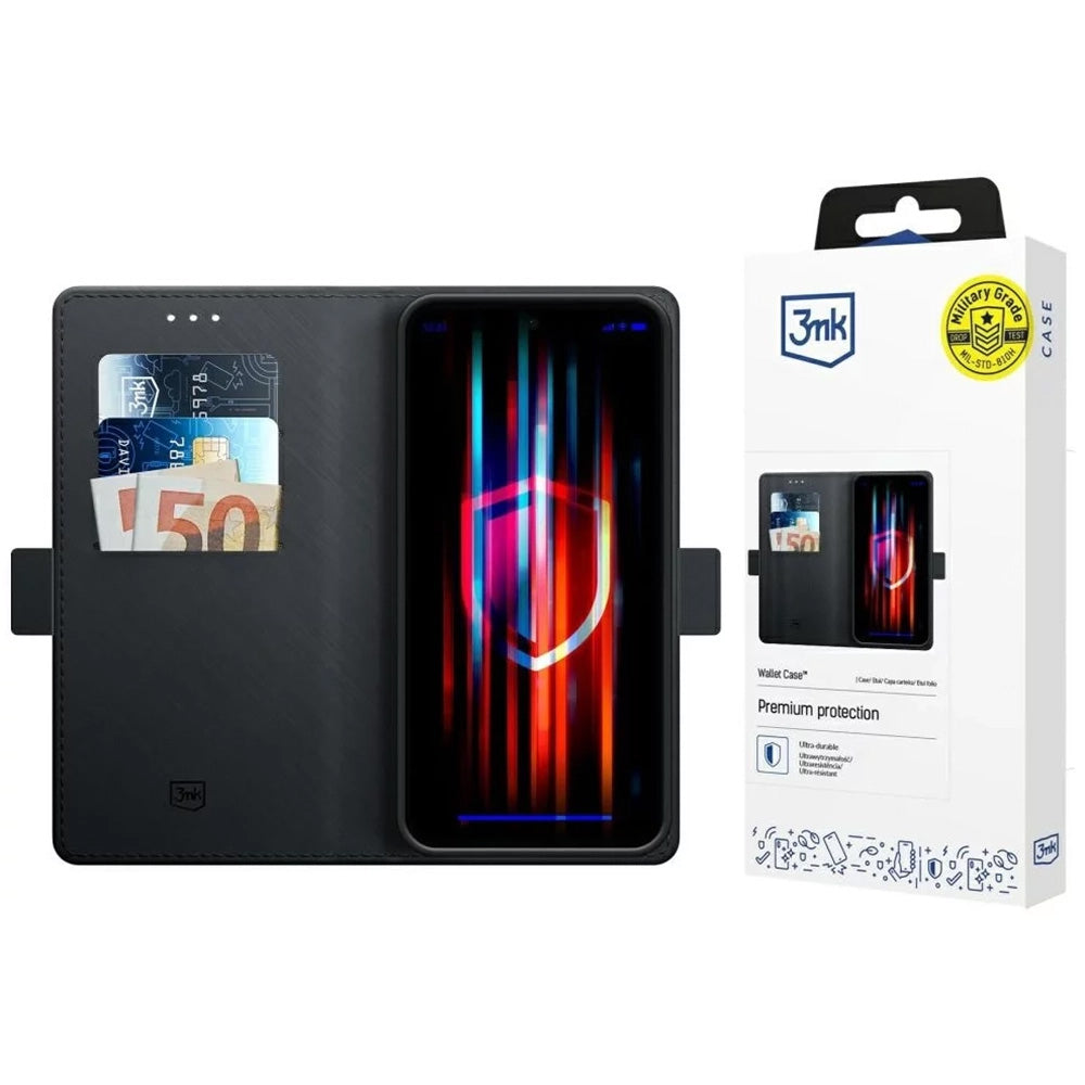 Coque pour Xiaomi Poco X7 / Redmi Note 14 Pro 5G, 3MK, Portefeuille, Noire